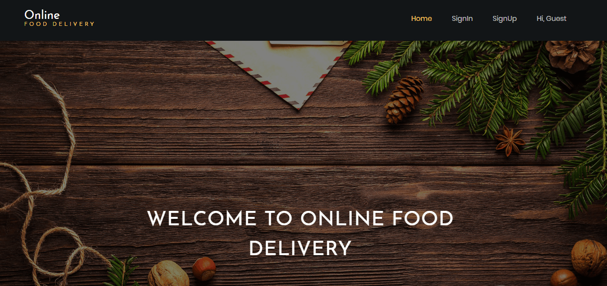 Online food delivery project in java with source code