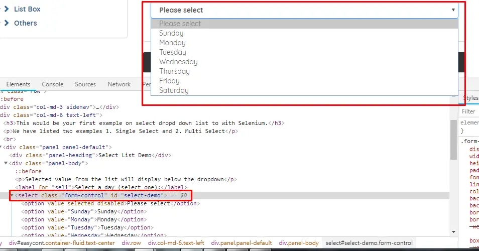 Select Dropdown In Selenium