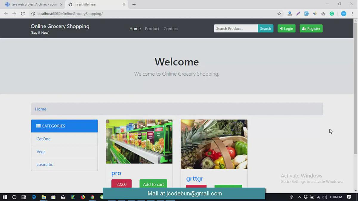 'Video thumbnail for Online grocery shopping project in java'