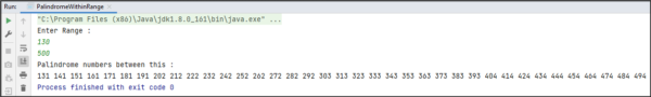 Write a java program to find palindrome in the range – Codebun