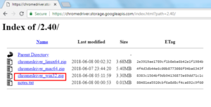 Download Chrome web driver